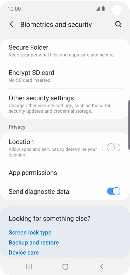 Press Other security settings. Press Other security settings.