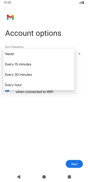 Press the required setting. Press the required setting.