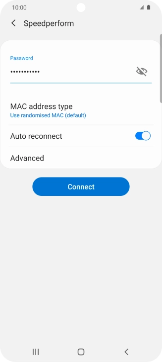 Key in the password for the Wi-Fi network and press Connect. Key in the password for the Wi-Fi network and press Connect.