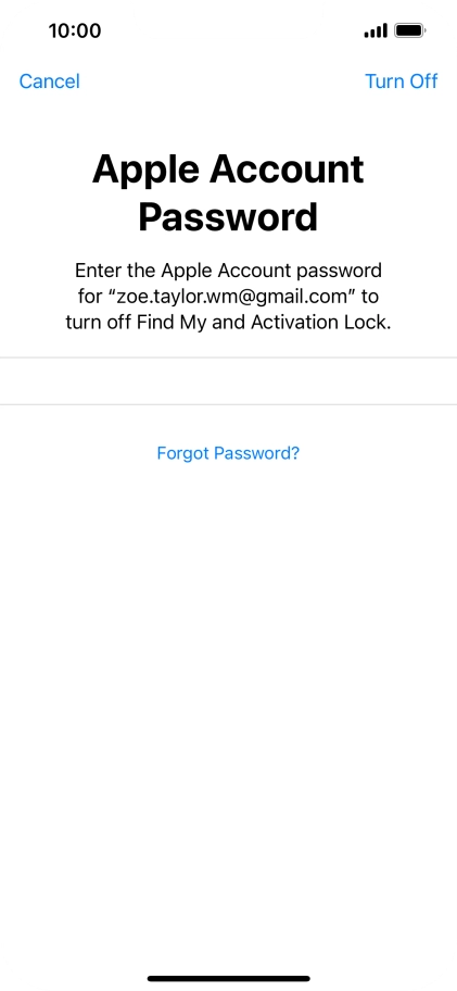 Key in the password for your Apple ID and press Turn Off. Wait a moment while the factory default settings are restored. Follow the instructions on the screen to set up your phone and prepare it for use. Key in the password for your Apple ID and press Turn Off. Wait a moment while the factory default settings are restored. Follow the instructions on the screen to set up your phone and prepare it for use.