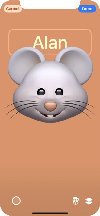 Press the name field and follow the instructions on the screen to select the required font and colour for your name on the Contact Poster. Press the name field and follow the instructions on the screen to select the required font and colour for your name on the Contact Poster.