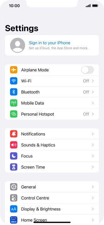 Press Sign in to your iPhone. Press Sign in to your iPhone.
