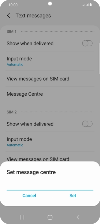 Key in +61415011501 and press Set. Key in +61415011501 and press Set.