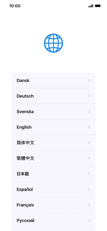Press the required language. Press the required language.