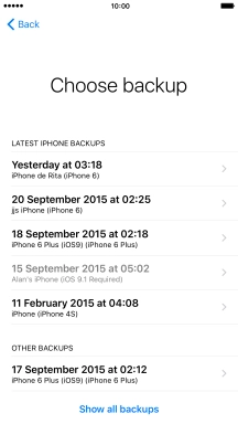 Press the required backup and your phone restores the contents of the selected backup. Follow the instructions on the screen to complete the activation. Press the required backup and your phone restores the contents of the selected backup. Follow the instructions on the screen to complete the activation.