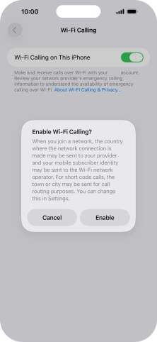 If you turn on the function, press Enable. If you turn on the function, press Enable.