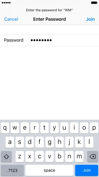 Key in the password for the Wi-Fi network and press Join. Key in the password for the Wi-Fi network and press Join.