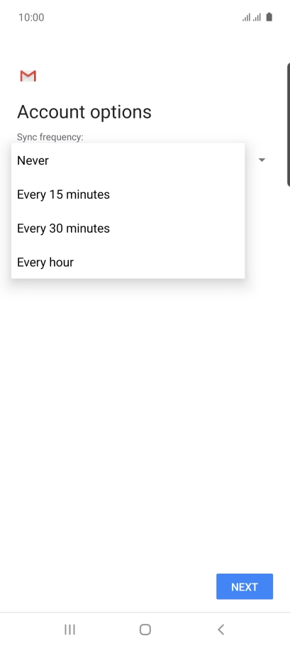 Press the required setting. Press the required setting.