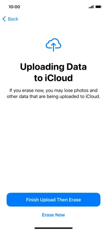 Press the required setting. Press the required setting.