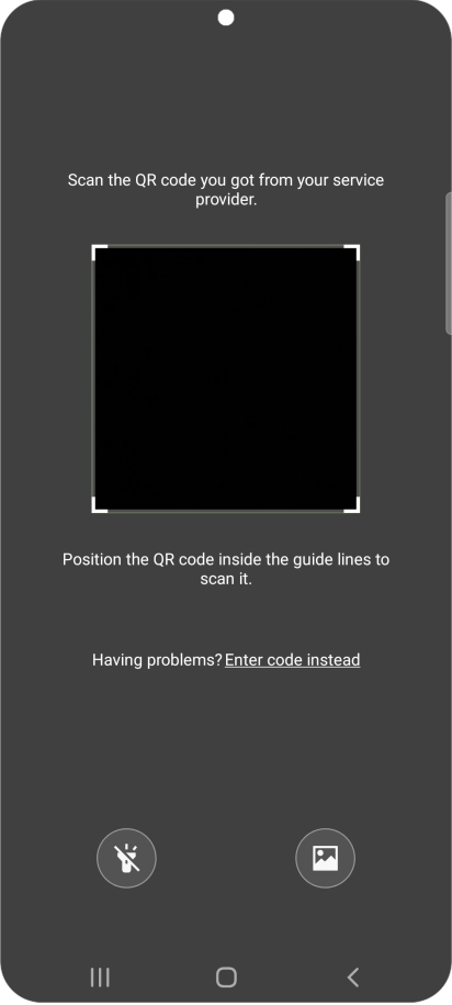 Place the QR code you've received inside the phone camera frame to scan the code. Place the QR code you've received inside the phone camera frame to scan the code.