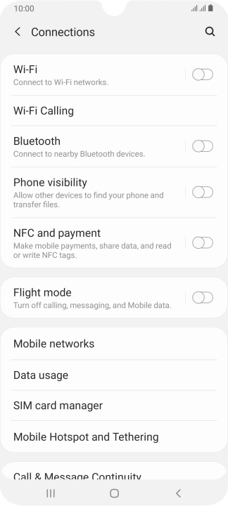Press Bluetooth. Press Bluetooth.