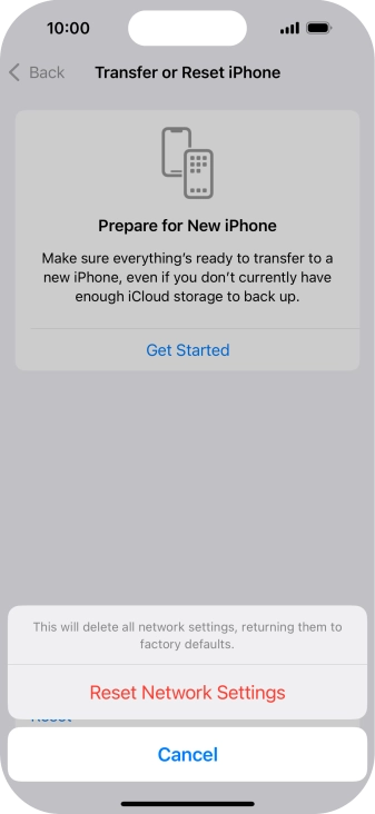 Press Reset Network Settings. Press Reset Network Settings.