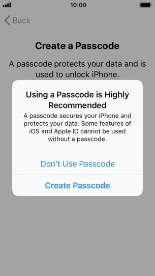 If you turn off the function, press Don't Use Passcode. If you turn off the function, press Don't Use Passcode.