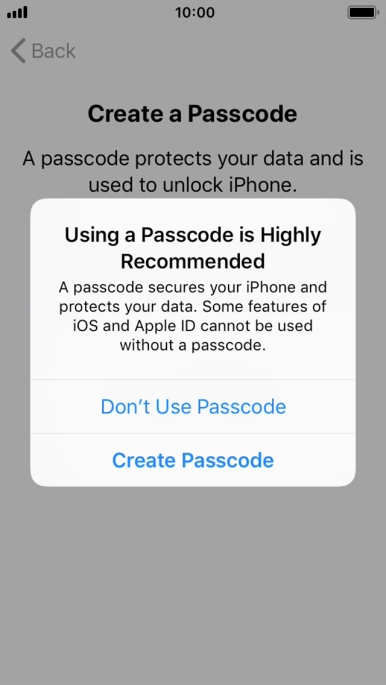 If you turn off the function, press Don't Use Passcode. If you turn off the function, press Don't Use Passcode.
