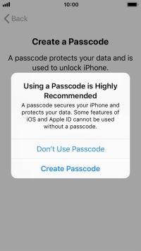 If you turn off the function, press Don't Use Passcode. If you turn off the function, press Don't Use Passcode.
