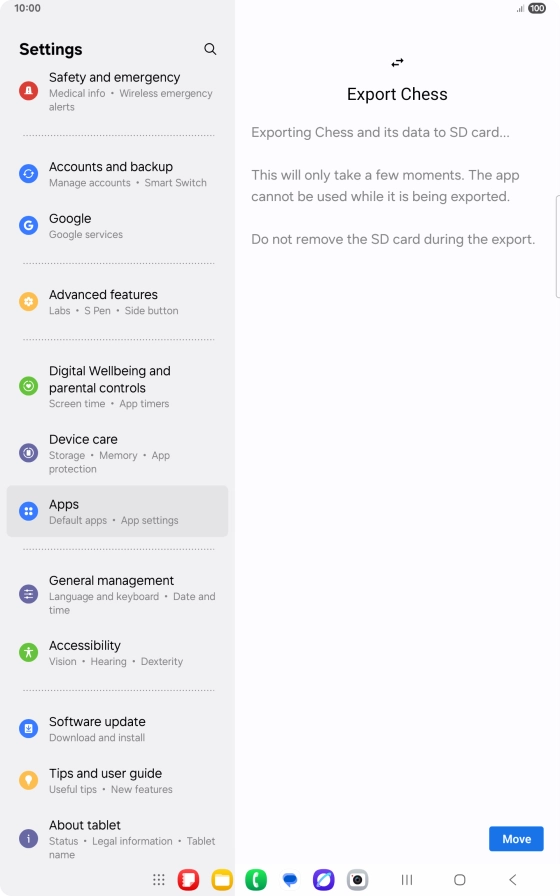 Press Move. Press Move.