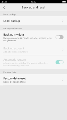 Press Factory data reset. Press Factory data reset.