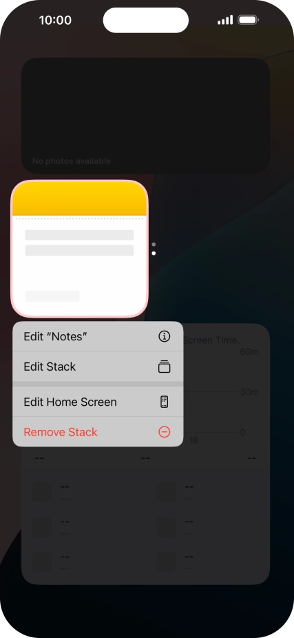 Press Edit Stack. Press Edit Stack.