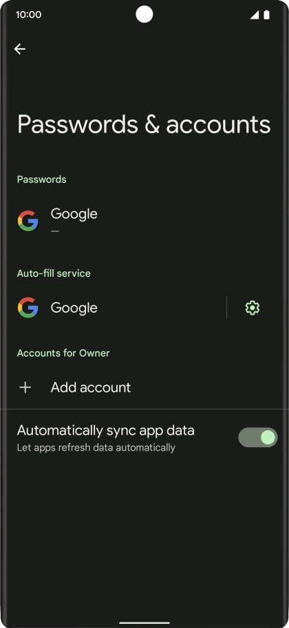 Press Add account. Press Add account.