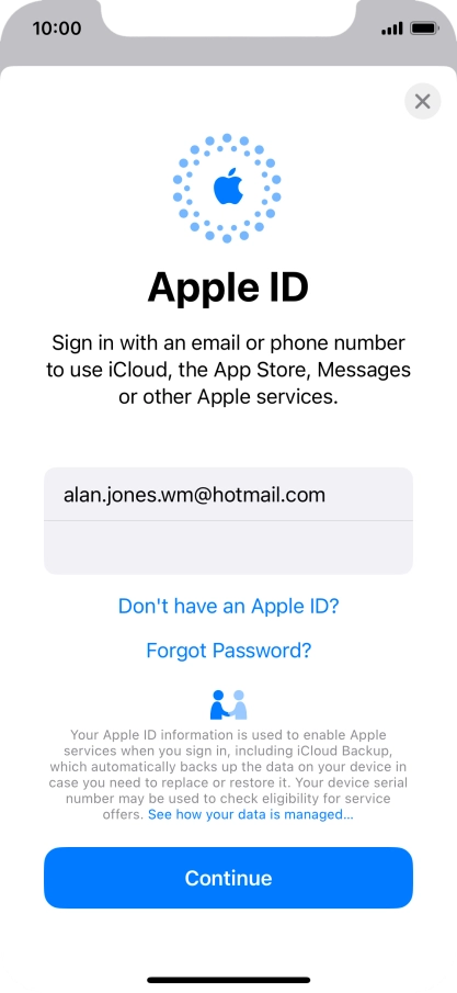 Press Continue. Press Continue.