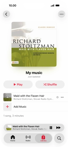 Press the song title. Press the song title.