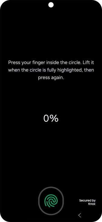 Follow the instructions on the screen to create the phone lock code using your fingerprint. Follow the instructions on the screen to create the phone lock code using your fingerprint.
