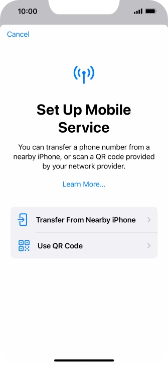 Press Use QR Code. Press Use QR Code.