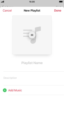 Press the text input field and key in a name for the playlist. Press the text input field and key in a name for the playlist.