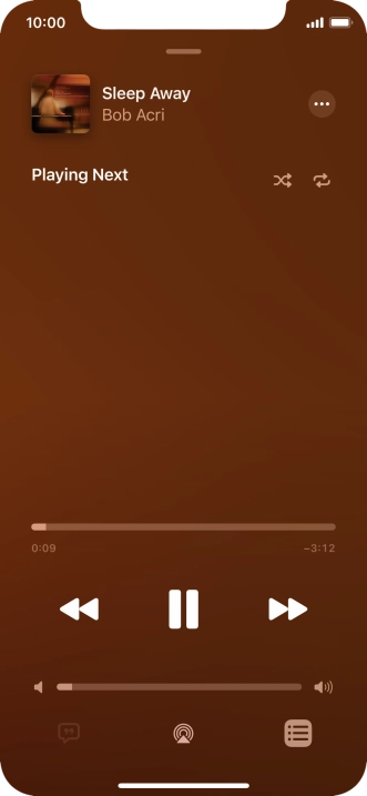 Press the shuffle icon to turn the function on or off. Press the shuffle icon to turn the function on or off.