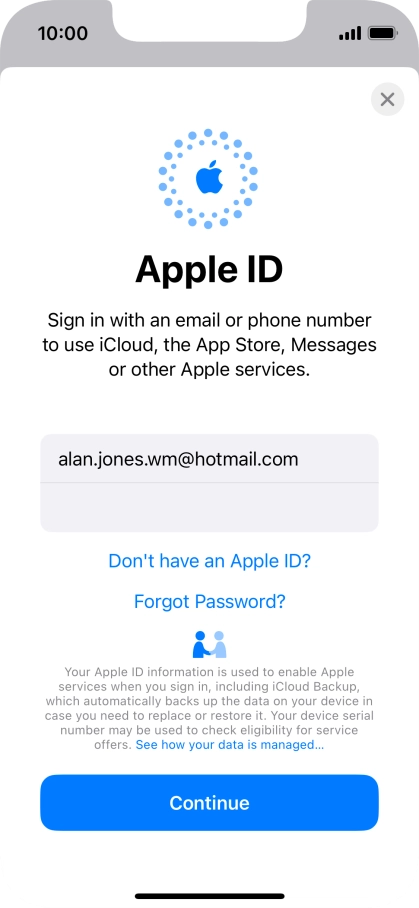 Press Continue. Press Continue.