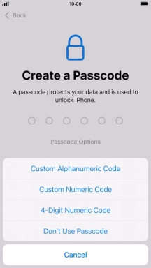 Follow the instructions on the screen to turn on use of phone lock code or press Don't Use Passcode. Follow the instructions on the screen to turn on use of phone lock code or press Don't Use Passcode.