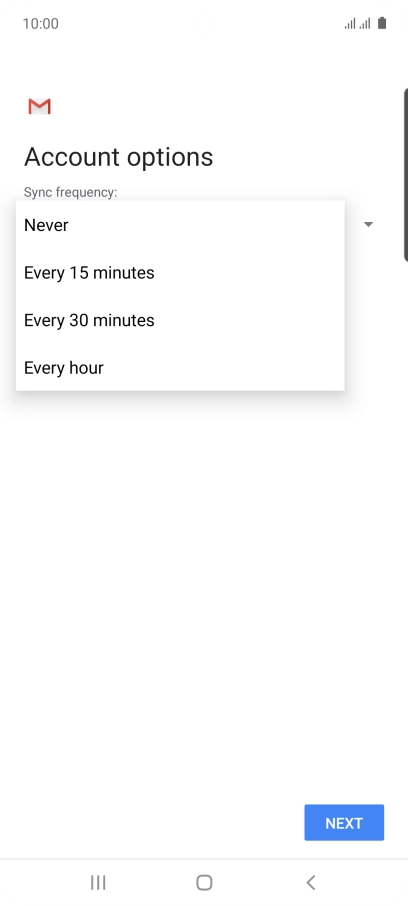 Press the required setting. Press the required setting.