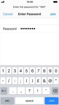 Key in the password for the Wi-Fi network and press Join. Key in the password for the Wi-Fi network and press Join.