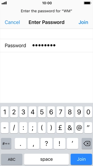 Key in the password for the Wi-Fi network and press Join. Key in the password for the Wi-Fi network and press Join.