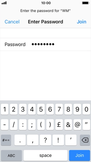 Key in the password for the Wi-Fi network and press Join. Key in the password for the Wi-Fi network and press Join.