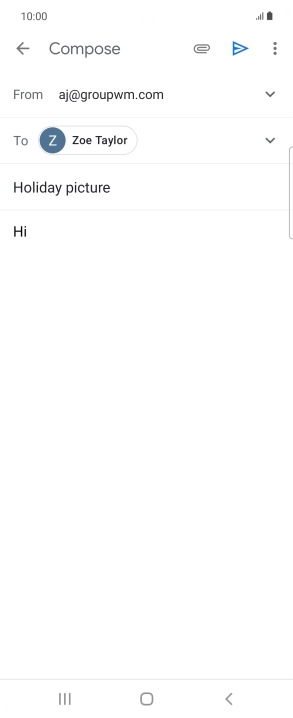 Press the attachment icon. Press the attachment icon.