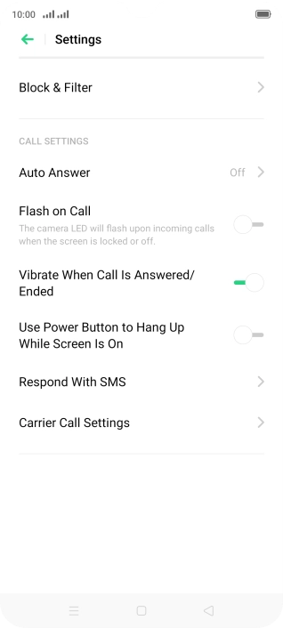 Press Carrier Call Settings. Press Carrier Call Settings.