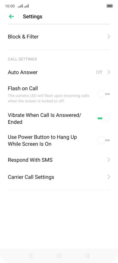 Press Carrier Call Settings. Press Carrier Call Settings.