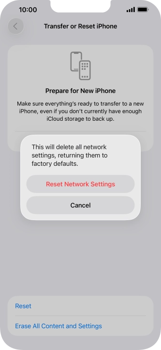 Press Reset Network Settings. Press Reset Network Settings.