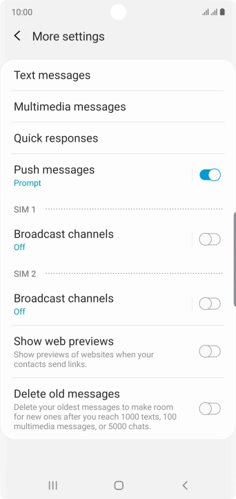 Press Text messages. Press Text messages.