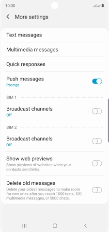 Press Text messages. Press Text messages.
