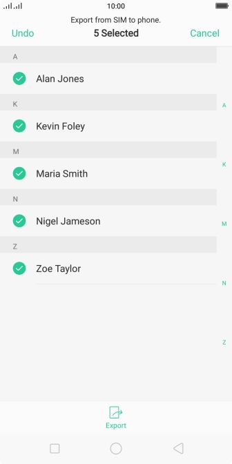 Press Export. Press Export.