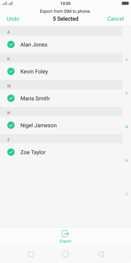 Press Export. Press Export.