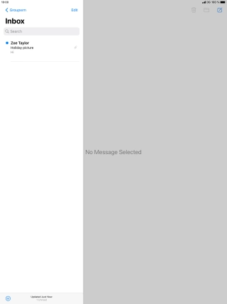 Press the new email message icon. Press the new email message icon.