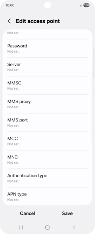 Press MMS port. Press MMS port.