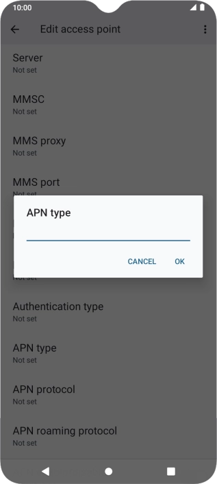 Key in default and press OK. Key in default and press OK.