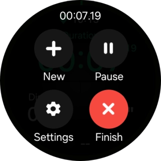 Press Finish to end an activity. Press Finish to end an activity.