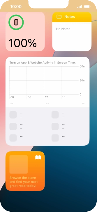 Press and hold the required widget until a pop-up menu is displayed. Press and hold the required widget until a pop-up menu is displayed.