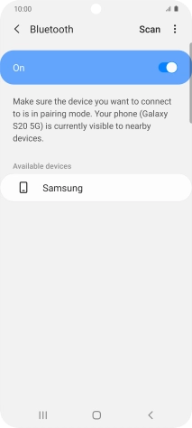 Press the required Bluetooth device and follow the instructions on the screen to pair the device with your phone. Press the required Bluetooth device and follow the instructions on the screen to pair the device with your phone.