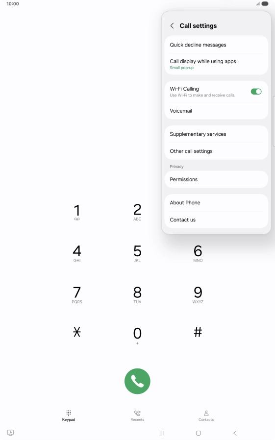 Press Supplementary services. Press Supplementary services.